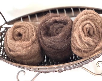 Shetland Wool - 2 Natural Shades - 1.5 oz.