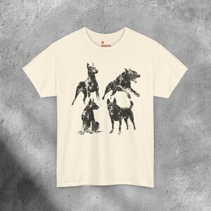 Vintage Dog Graphic T-Shirt | Doberman Streetwear Tee | Black Dog Print Shirt | Retro Guard Dog Tee | Unisex Dog Lover Shirt image 4