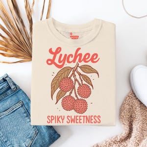 Lychee Fruit Shirt - Unisex Softstyle T-Shirt, Spiky Sweetness Tee, Cute Vintage Fruit T-Shirt, Aesthetic Food Shirt, Cottagecore Graphic