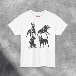 Vintage Dog Graphic T-Shirt | Doberman Streetwear Tee | Black Dog Print Shirt | Retro Guard Dog Tee | Unisex Dog Lover Shirt image 3