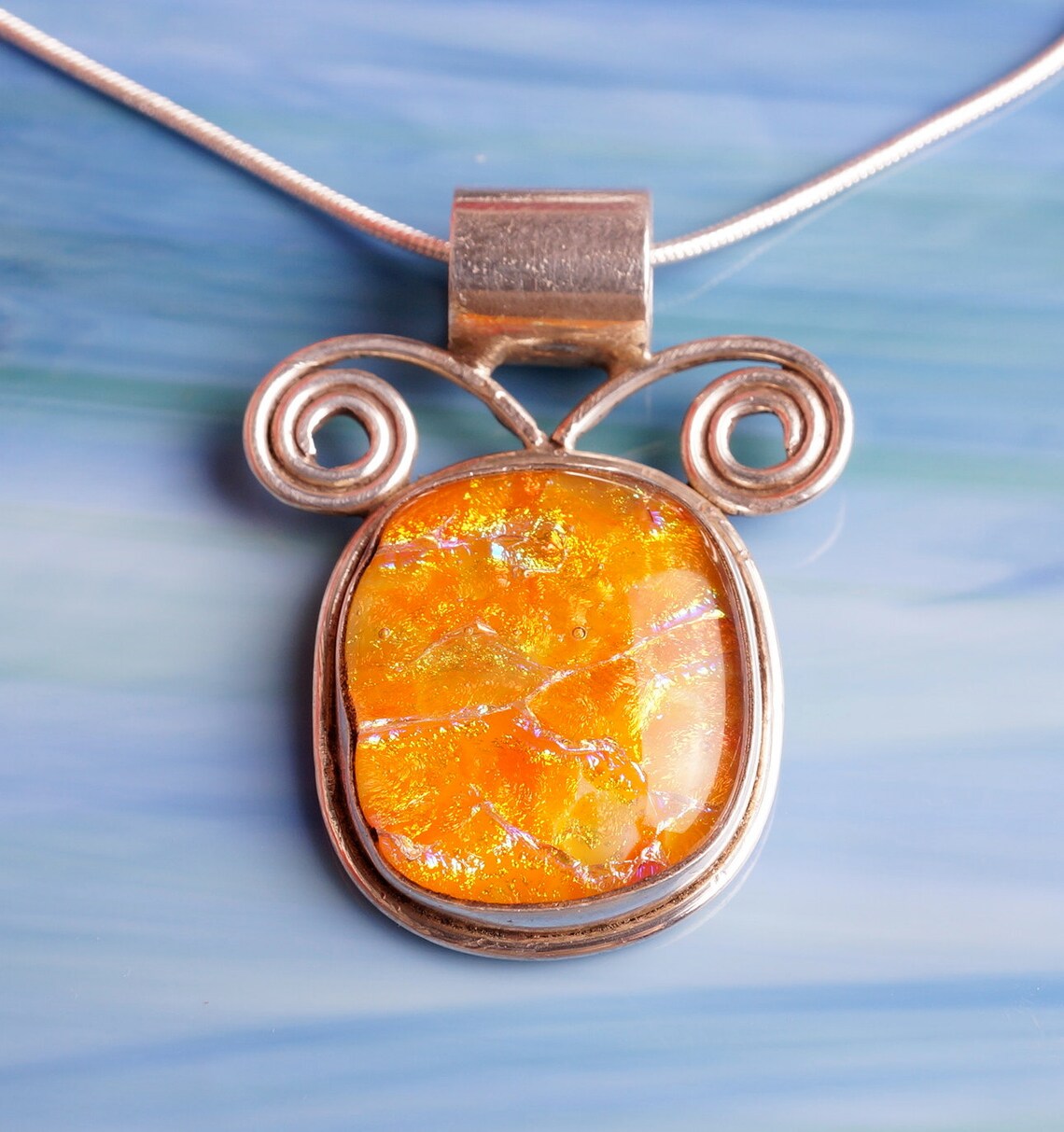 S lido Sterling 925 Plata Hecho A Mano Dicroico Fusionado Etsy