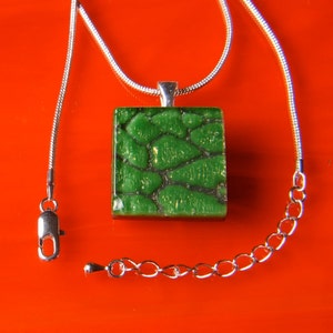 Handmade Dichroic Fused Glass Pendant with Necklace image 3