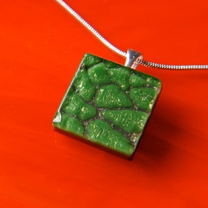 Handmade Dichroic Fused Glass Pendant with Necklace image 2