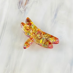 Dragonfly Dichroic Fused Glass Focal Cab Bead Pendant Necklace