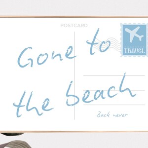 Carte postale Gone To The Beach, impression tendance, art mural estival, affiche preppy, esthétique paysage imprimable * téléchargement numérique uniquement *