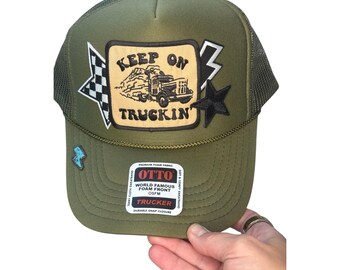 Keep on truckin -  trucker patch hat classic 80s style