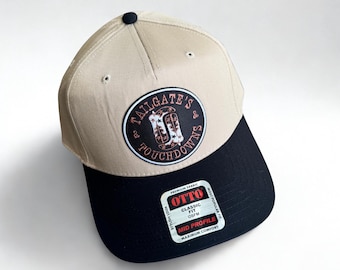 Football tailgates and touchdowns western trucker patch hat