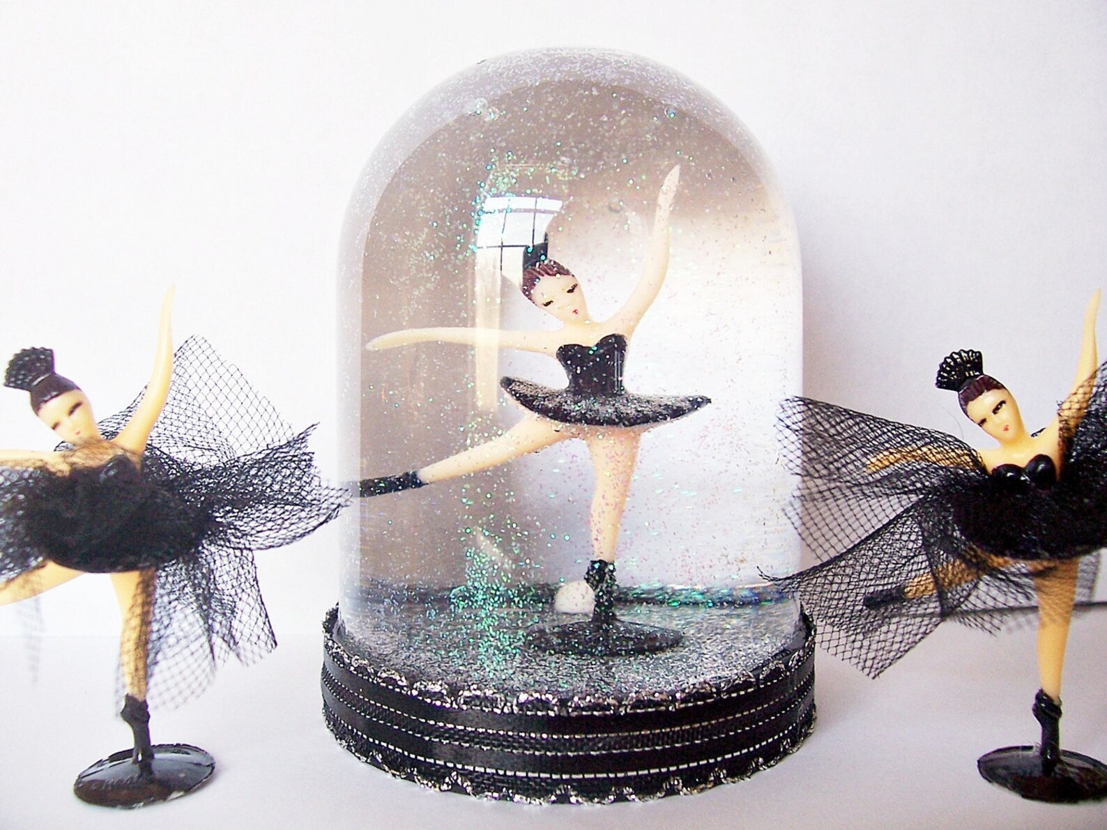 Ballerina Snow Globe black Swan Etsy