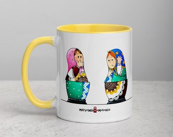 Confused Matryoshka Mug with Color Inside