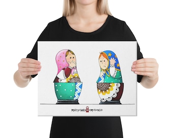 Matryoshka Confused Canvas Print