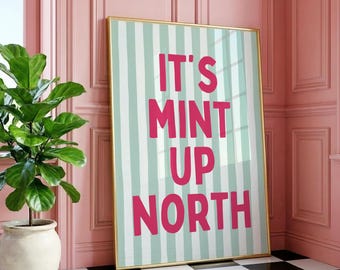 C'est impression du Yorkshire du Nord menthe, art mural citation rétro, impression citation drôle, affiche rétro, impression de jurons, art maison moderne à la mode