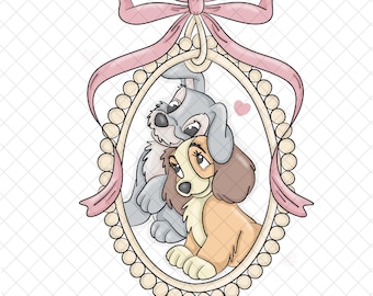 Magical Lady and Tramp Valentines png-doods: sublimatieontwerp (digitale download 12 x 12 inch)