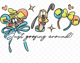 Magical Mouse Goofy PNG Doodle: Cartoon Sublimation Design (Digital Download 12x12 inches)