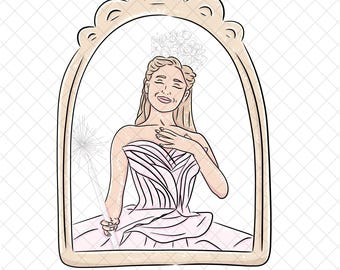Wicked Glinda PNG Doodle: Magical Kingdom Sublimation Design (Digital Download 12x12 inches)
