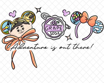 UP! Adventure PNG Doodle: Magical Kingdom Digital Paper (12x12 inches)