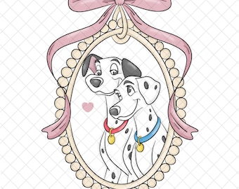 Doodle PNG de San Valentín de 101 dálmatas: Diseño de sublimación (descarga digital, 30 x 30 cm)