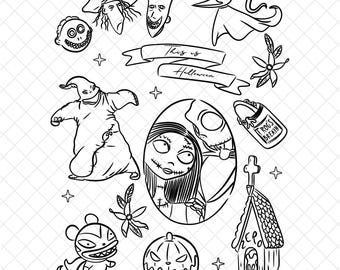 Nightmare Christmas Tumbler Wrap: 40oz Quencher PNG (Digital Download)