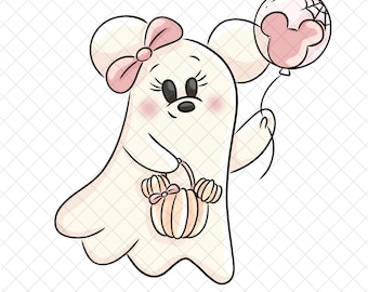 Spooky Cartoon Ghost PNG, Halloween Sublimation Design (Digital)
