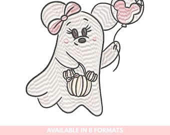 Cute Ghost Embroidery File, Cartoon Doodle (Instant Download)