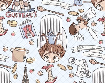 Remy Blue Sorcerer Seamless Pattern: Magical Kingdom Digital Paper (PNG File)