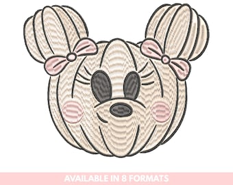 Cute Cartoon Pumpkin Embroidery File, Magical Kingdom Design (4x4 INCH) (Instant Machine Download)