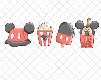 Mickey Mouse Summer PNG: Cartoon Doodle, Sublimation Design (Digital Download 12x12 inches)