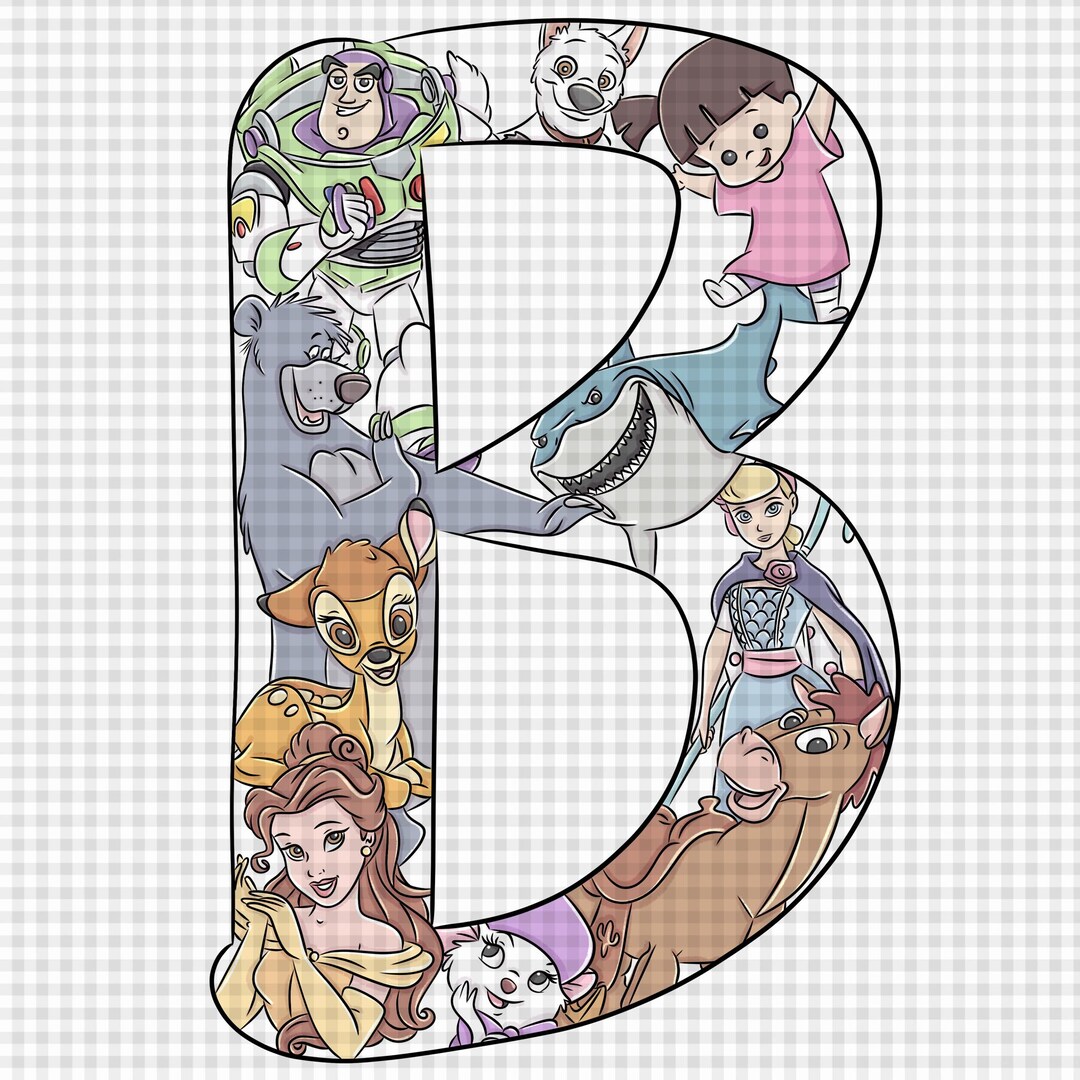 Magical Character Letter B PNG: Cartoon Doodle, Sublimation Design ...