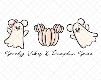 Pumpkin Spice PNG Doodle: Spooky Vibes Digital Paper (12x12 inches)