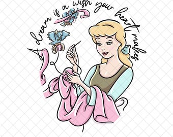Cinderella PNG Doodle: Magical Kingdom Sublimation Design (Digital Download 12x12 inches)