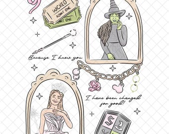 Wicked Musical Doodle PNG: Magical Kingdom Design (Digital Download, 30x30 inches)