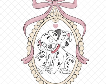 Doodle PNG de San Valentín de 101 dálmatas: Diseño de sublimación (descarga digital, 30 x 30 cm)