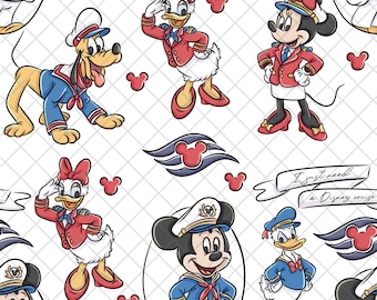 Patrón transparente sin costuras de Mickey y sus amigos: Papel digital con diseño de hechicero (archivo PNG)