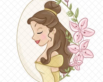 Princess Beauty PNG Doodle: Magical Kingdom Design (Digital Download 12x12 inches)