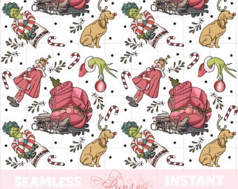 Patrón sin costuras de Mean Green Guy: Papel digital Magic Kingdom (archivo PNG de 30 x 30 cm)