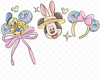 Mickey Easter Hat Ears PNG Doodle: Magical Kingdom Sublimation Design (Digital Download 12x12 inches)