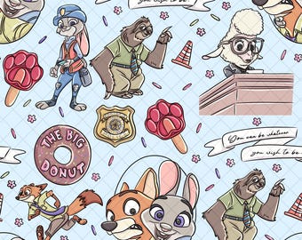 Zootopia Zootropolis Blau Zauberer Musterdesign: Magical Kingdom Digitales Papier (PNG Datei)