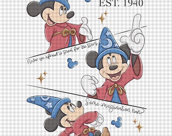 Magisk mus-trollkarl PNG: Tecknad klotter, sublimeringsdesign (digital nedladdning 12x12 tum)