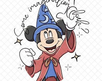 Magical Mouse Sorcerer PNG: Cartoon Doodle, Sublimation Design (Digital Download 12x12 inches)