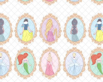 Marco de princesa sin costuras: Diseño de reino mágico (descarga digital, 30 x 30 cm)