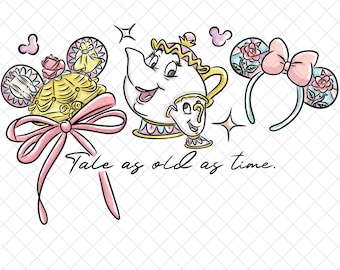 Belle Beauty PNG Doodle: Magical Kingdom Sublimation Design (Digital Download 12x12 inches)