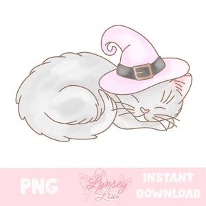 Halloween Kitty PNG, Instant Download, Bookish, Kitten, Cat, Lover, Witch, Bookstagram, Booktok, Sticker, Planner Sticker,Commercial, Kawaii