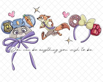 Zootopia PNG Doodle: Judy Hopps & Nick Wilde (Digital Paper)