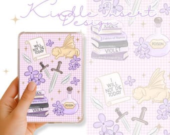 Fantasy Dragon Kindle Insert : Print and Cut. Romantasy Reader PNG Design (Digital Download)