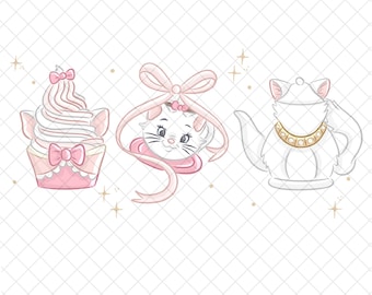 Marie Mouse Cat PNG Doodle: Castles Magical Kingdom Sublimation Design (Digital Download 12x12 inches)