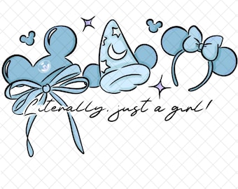 Magical Mouse Blue Doodle PNG: Cartoon Sublimation Design (Digital Download 12x12 inches)