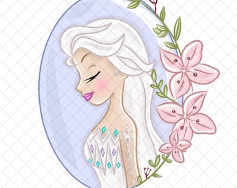 Princess Els PNG Doodle: Magical Kingdom sublimatieontwerp (digitale download 12 x 12 inch)
