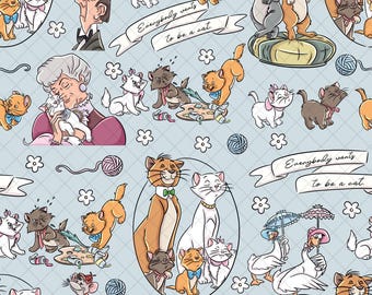 Patrón sin costuras de Marie Blue, la hechicera de Los Aristogatos: Papel digital del Reino Mágico (archivo PNG)