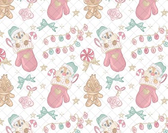 Chipmunk Christmas Seamless Pattern: Magical Kingdom Digital Paper (PNG File)