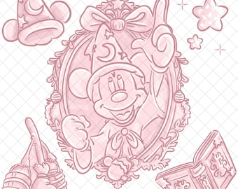 Pink Christmas Cookie PNG Doodle: Magical Kingdom Sublimation Design (Digital Download 12x12 inches
