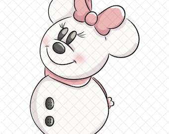 Muñeco de nieve navideño PNG Doodle: Diseño de sublimación de ratón mágico (Descarga digital, 30 x 30 cm)